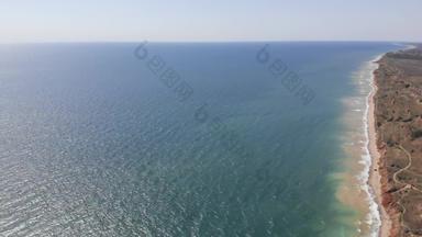 乌克兰黑色的海海岸敖德萨高空中视图野生海滩地平线旅行探索乌克兰
